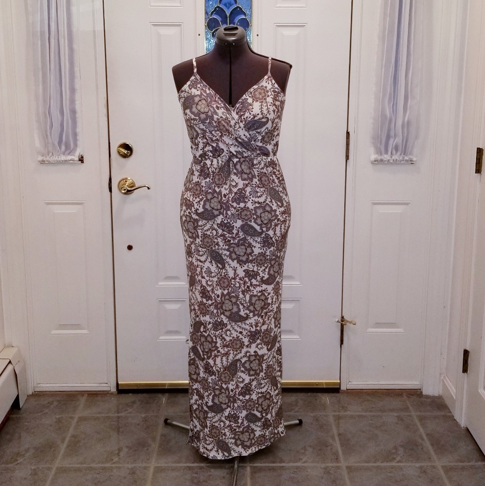 Fig & Olive Pink & Blue Stretch Maxi Dress M